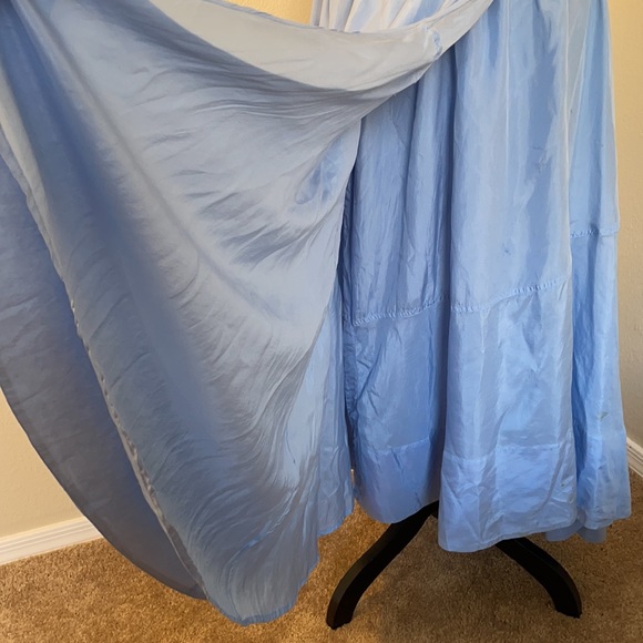 Donna Karan Vintage DKNY Pure 100% Silk Sky Blue Wrap Skirt - Picture 15 of 17